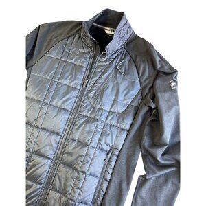 Smartwool Mens Hybrid Full-Zip Jacket M Black/Gray Polyester/Wool Blend